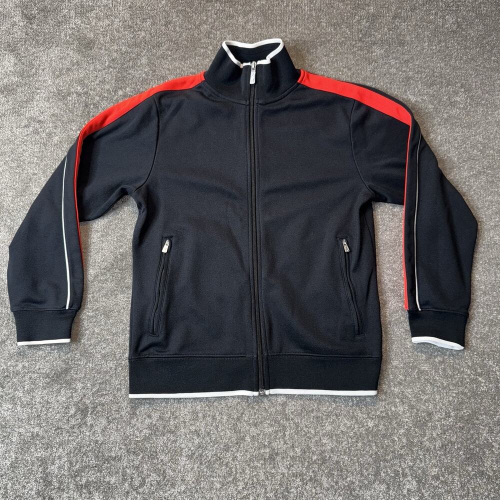 Nike Golf Jacket Black Large Performance Track Outerwear Men Full Zip Red Accent